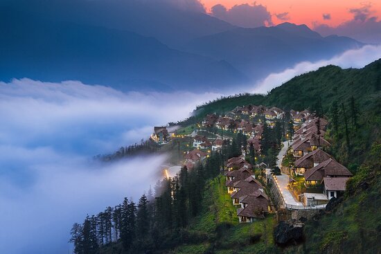 Khu nghỉ dưỡng Sapa Mountain Resort view thung lũng.