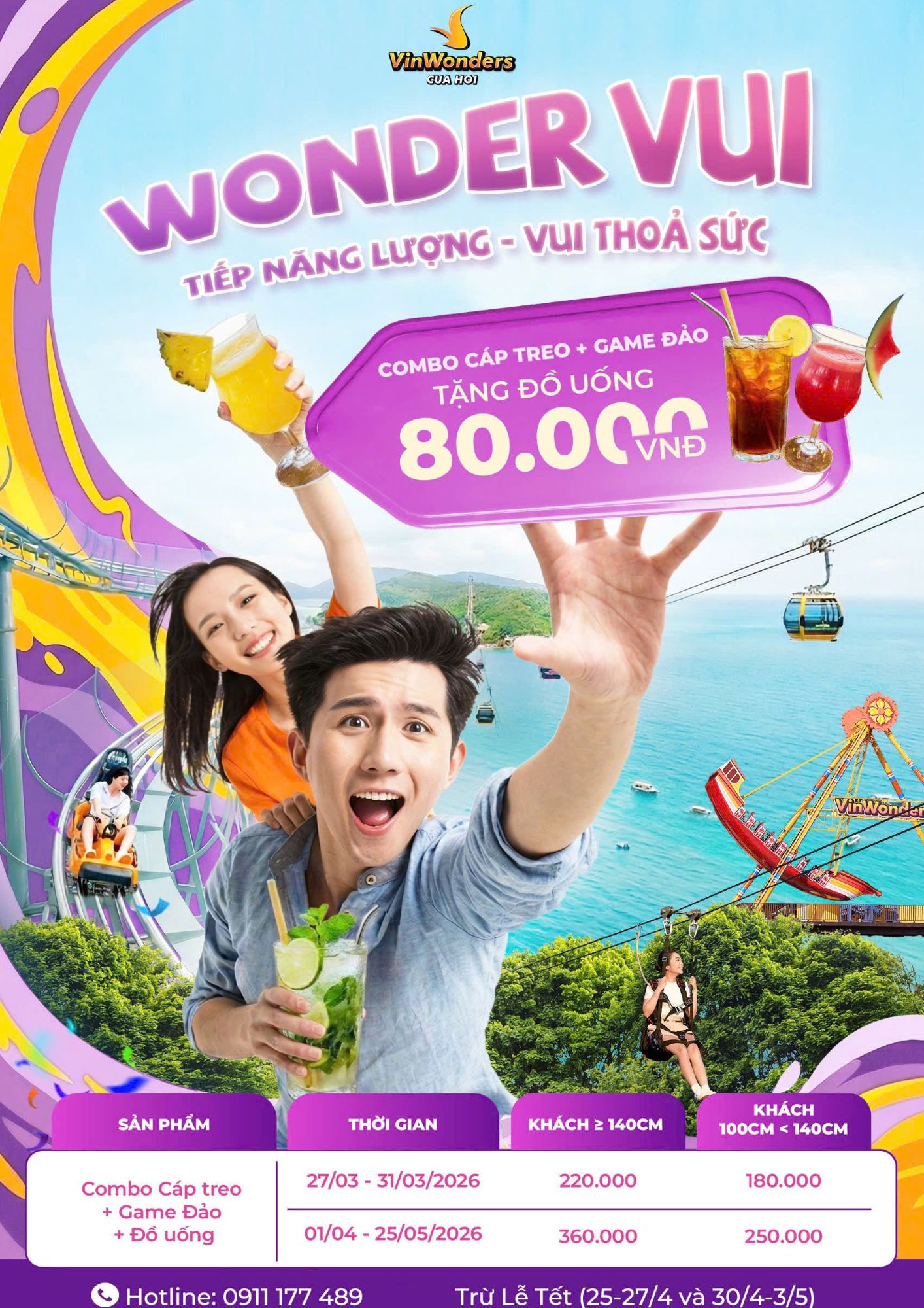 bảng giá vé tại vinwonder cửa hội