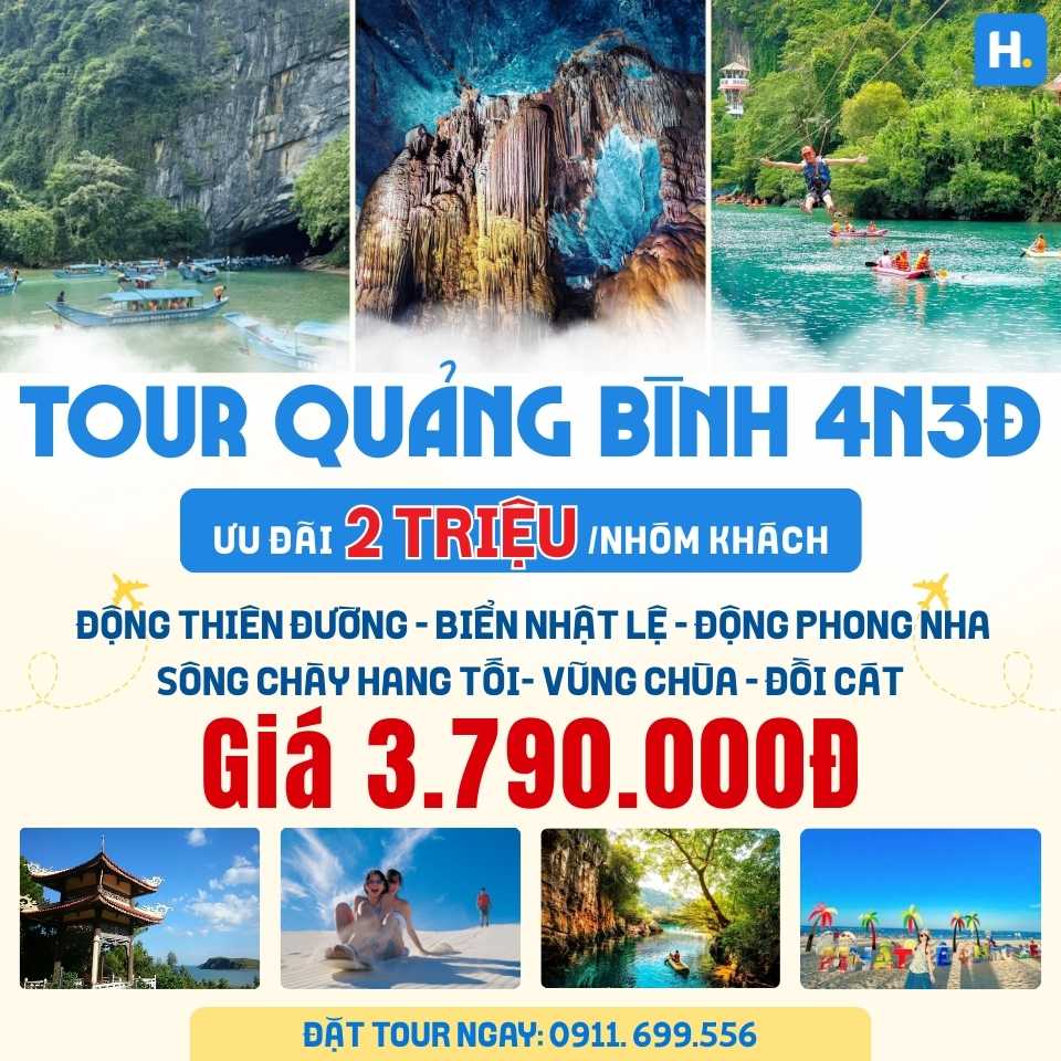 tour quảng bình 4 ngày 3 đêm trọn gói