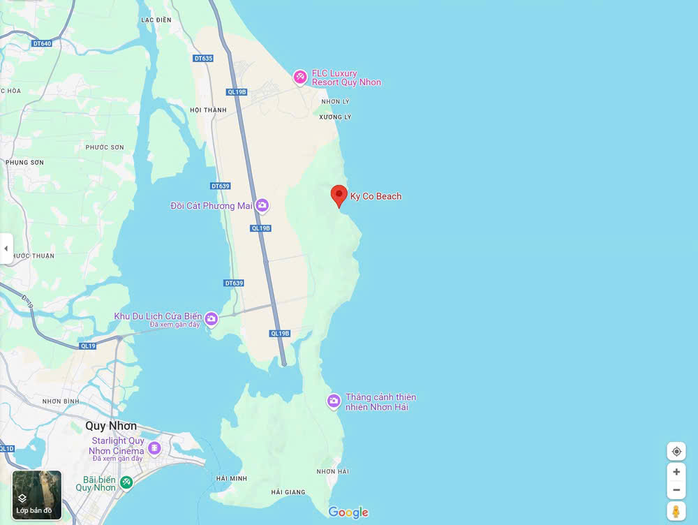 ban do vi tri bai bien ky co nhon ly quy nhon tren google maps