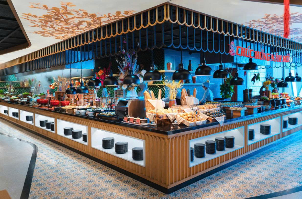 không gian nhà hàng taiga buffet