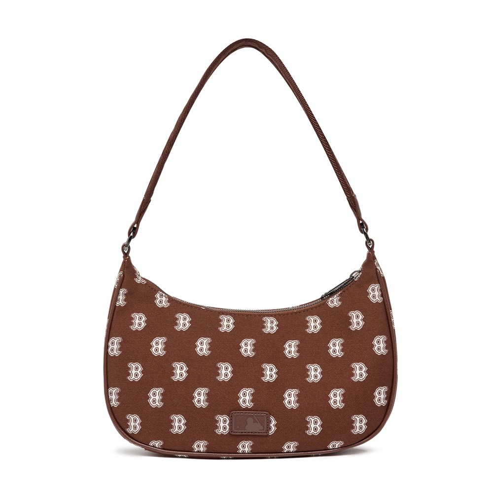 Túi MLB Monogram Embossed Hobo White Bag 3ABQS022N50CRS