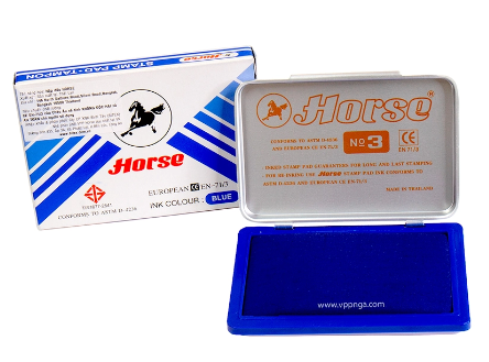 Tampon dấu Horse No.03 màu xanh (hộp)