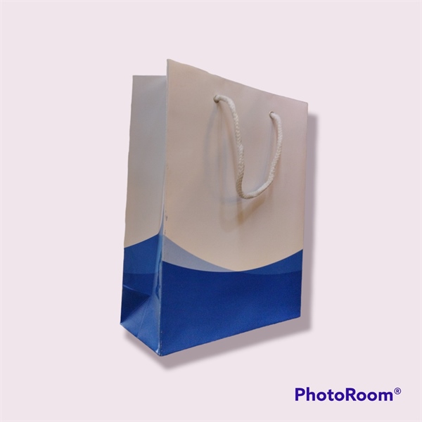 GIỎ GIẤY TRẮNG XANH 18x24x8 CM (CÁI)