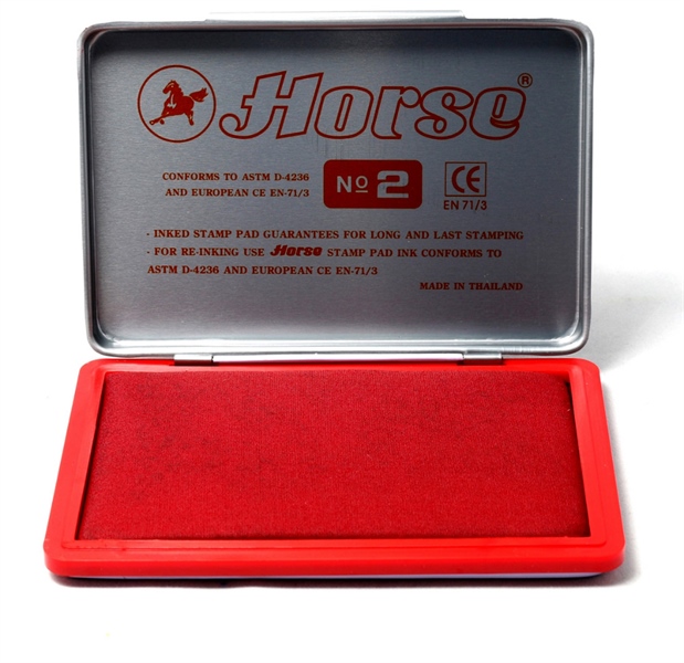 Tampon dấu Horse No.02 màu đỏ (hộp)