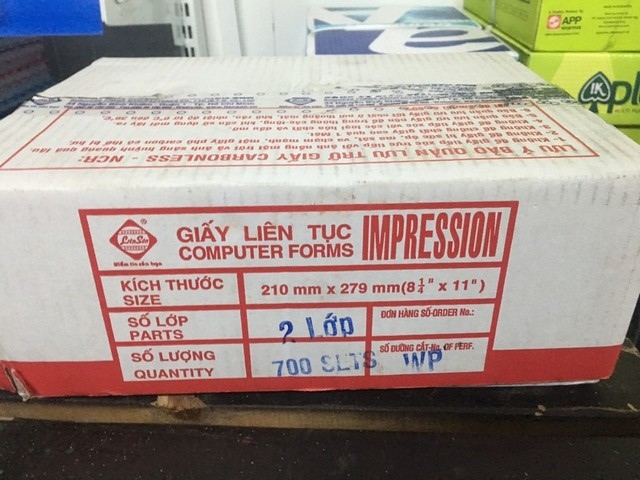 GIẤY LIÊN TỤC A4 2L KO CHIA (THÙNG)