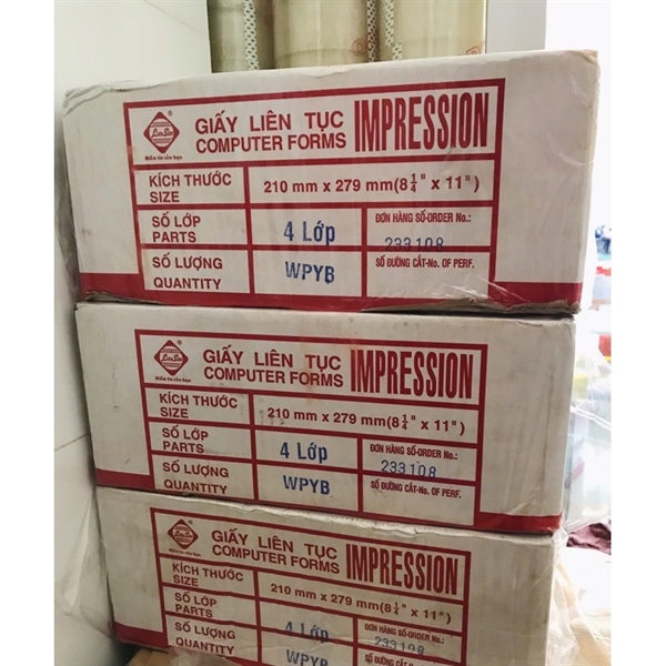 GIẤY LIÊN TỤC A4 4L KO CHIA (THÙNG)