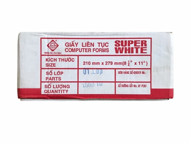 GIẤY LIÊN TỤC A4 1L KO CHIA (THÙNG)