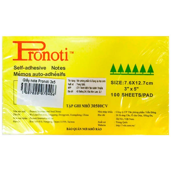 DÁN VÀNG 3x5 PRONOTI (TẬP)