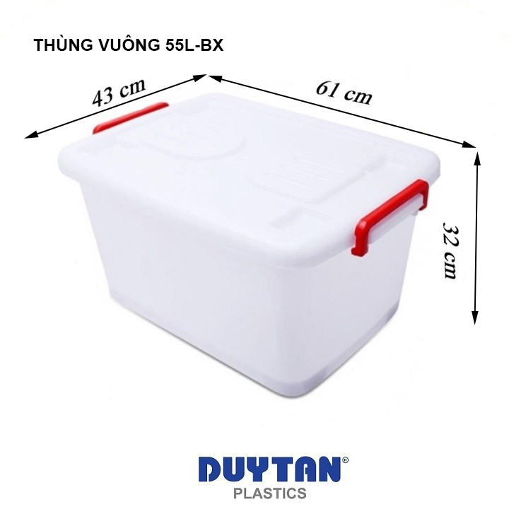 HỘP NHỰA 2 QUAI 55L CÓ BÁNH XE (CÁI)