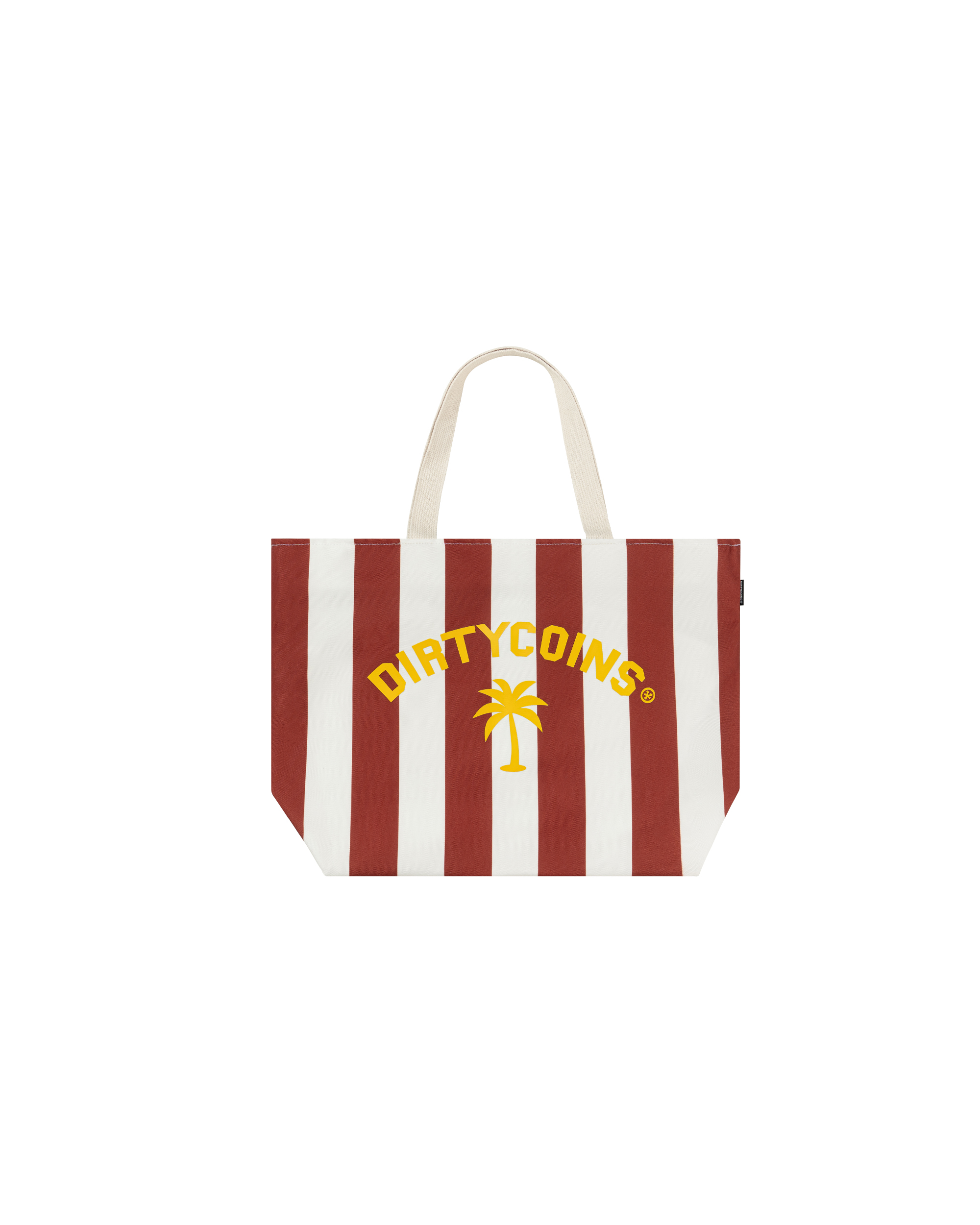 School Canvas Striped Tote Bag - Red