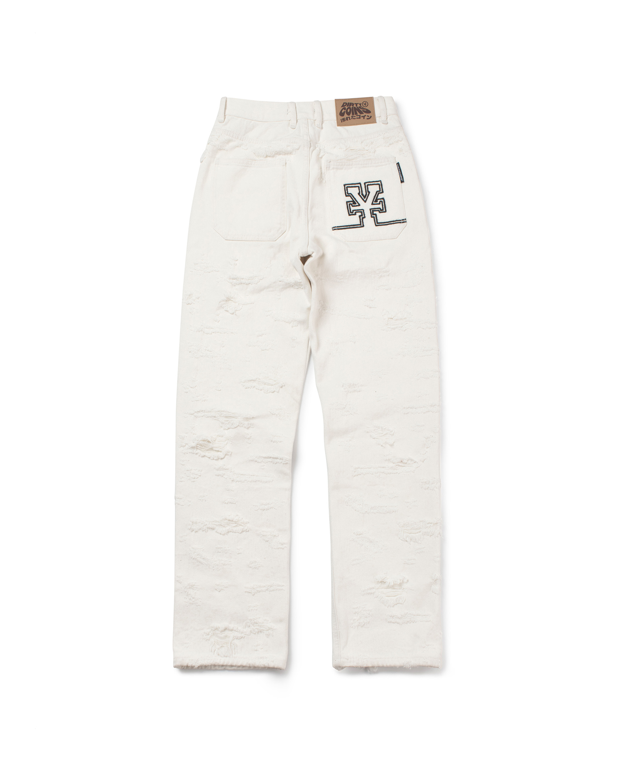 OVER DISTRESSED JEANS - WHITE