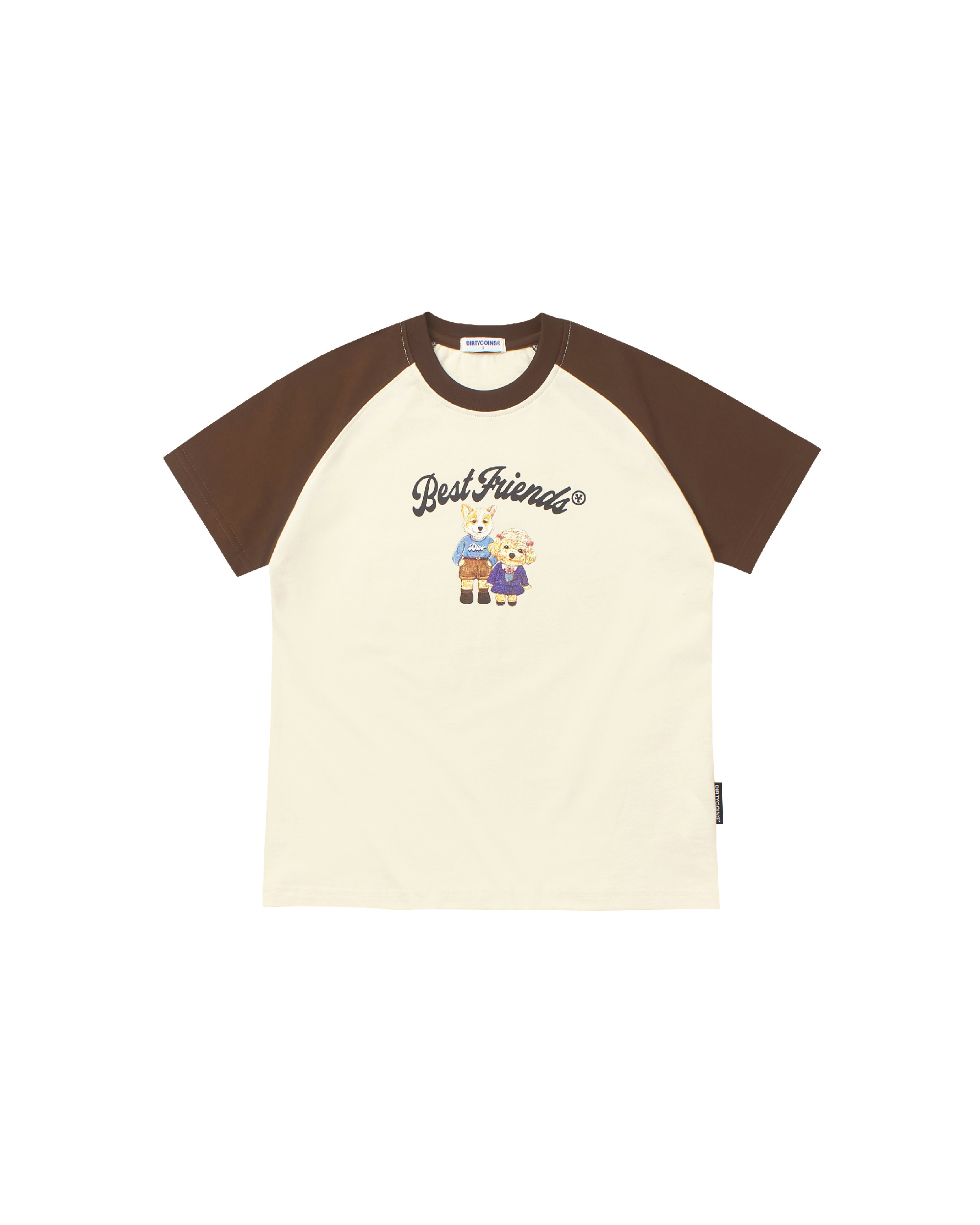 Puppies Raglan Women T-shirt - Cream/Brown