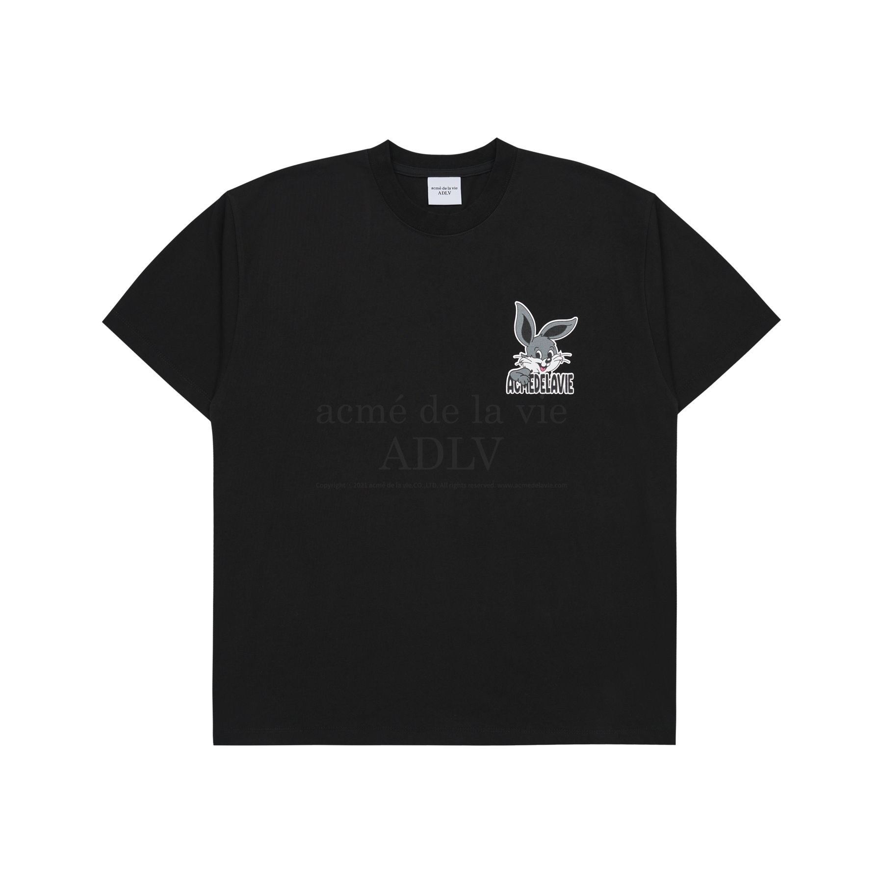 1858 - Áo ADLV Cartoon Rabbit Đen ADLV-SSACTB-BLK [HÀNG CHÍNH HÃNG]