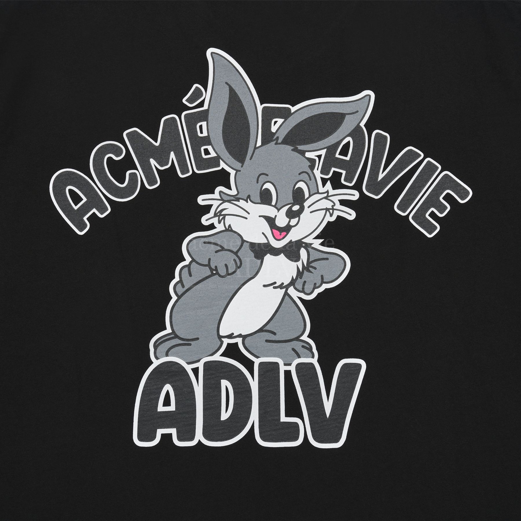 1858 - Áo ADLV Cartoon Rabbit Đen ADLV-SSACTB-BLK [HÀNG CHÍNH HÃNG]