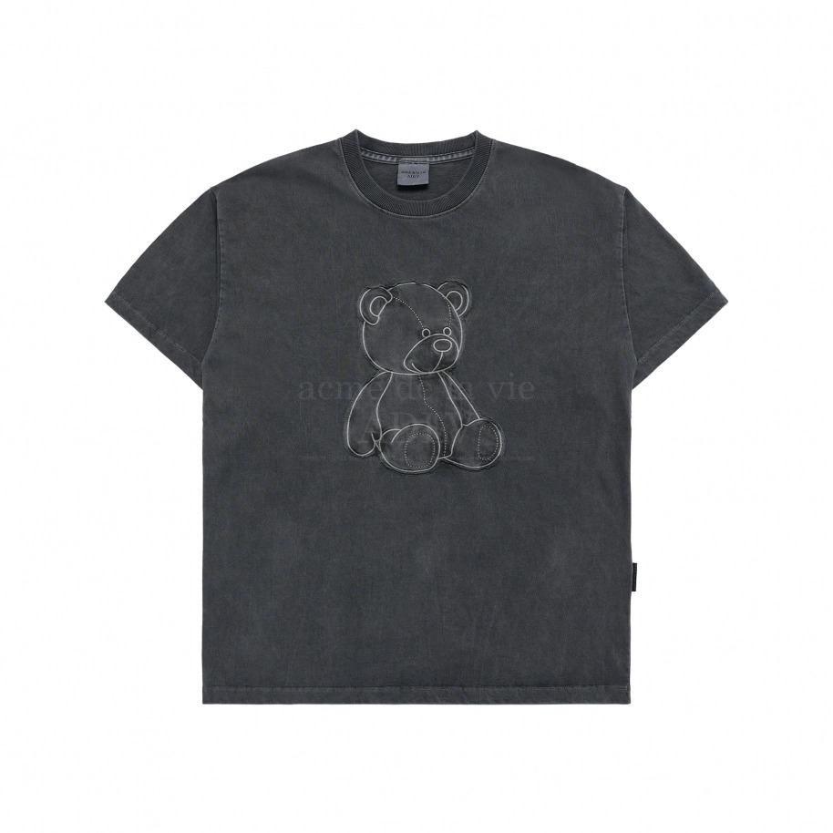 955 -  Áo ADLV Bear Applique Pigment Washing SS2024 - Xám Than Chì - Code ADLV-24SS-SSABAQ-CHA [HÀNG CHÍNH HÃNG]