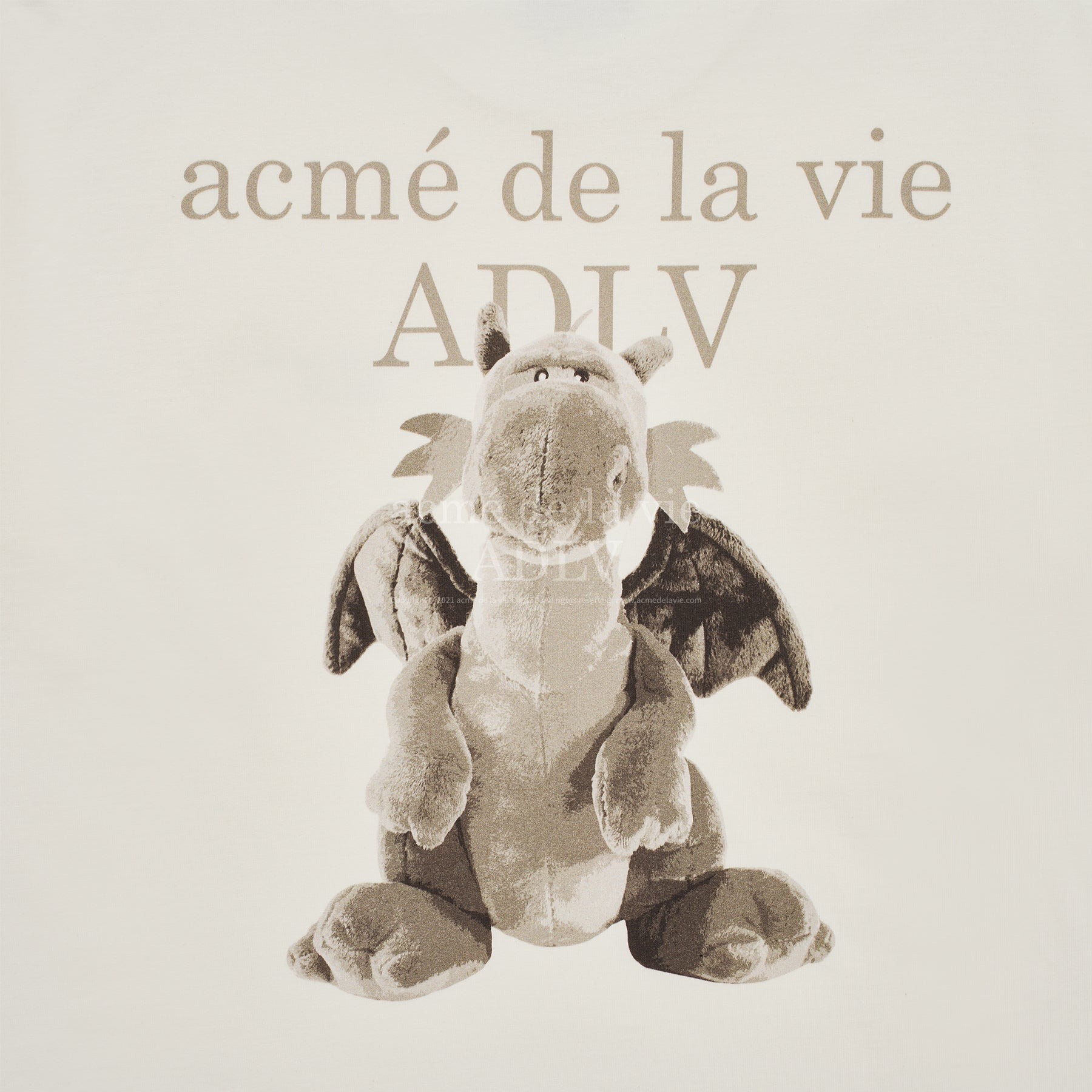 655 -  Áo ADLV Fuzzy Dragon Artwork 2024 - Rồng Trắng - Trắng Sữa - Code ADLV 24SS SSAFDG CRM [HÀNG CHÍNH HÃNG]