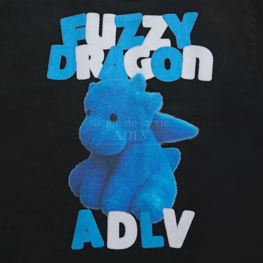 2087 - Áo ADLV Fuzzy Font Dragon Đen Acmé de la vie ADLV-24SS-SSAFFD-BLK [HÀNG CHÍNH HÃNG]