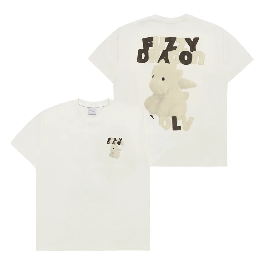 2088 - Áo ADLV Fuzzy Font Dragon Trắng Kem Acmé de la vie ADLV-24SS-SSAFFD-CRM [HÀNG CHÍNH HÃNG]