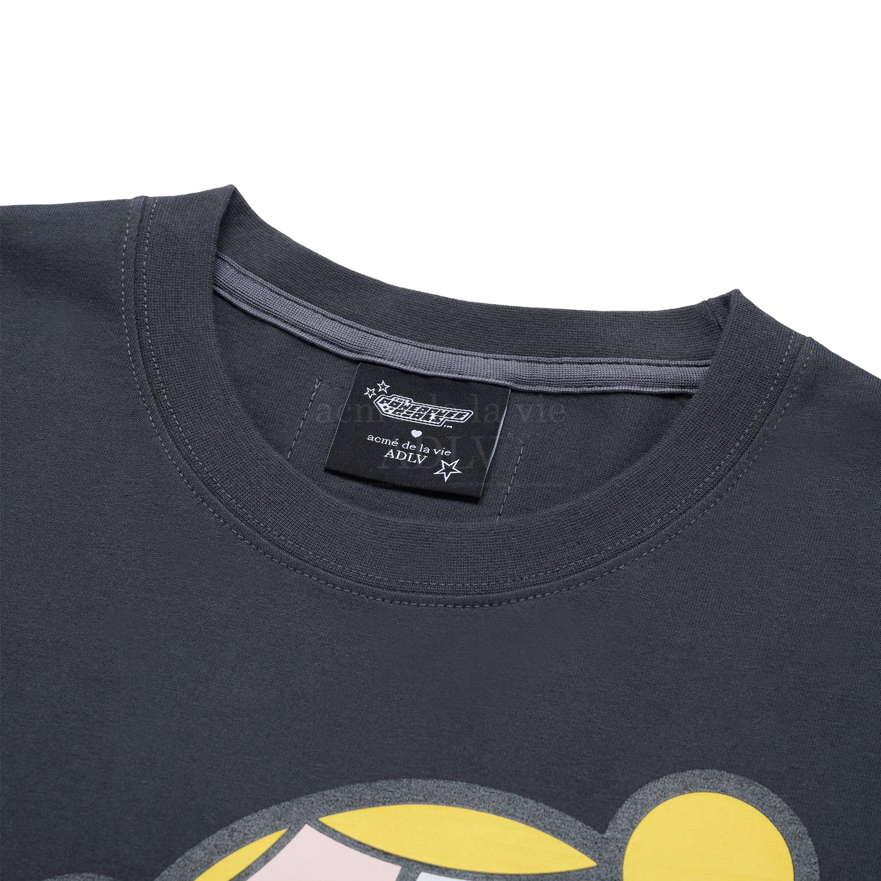 1036 -  Áo ADLV The Powerpuff Girls X Acmedelavie Big Printing Artwork - Đen Chì - Code ADLV 24SS SSBAPG CHA [HÀNG CHÍNH HÃNG]