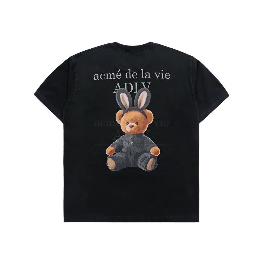 2194 - Áo ADLV Fuzzy Font Rabbit Bear Doll Đen Acmé de la vie ADLV-24SS-SSLRBR-BLK [HÀNG CHÍNH HÃNG]