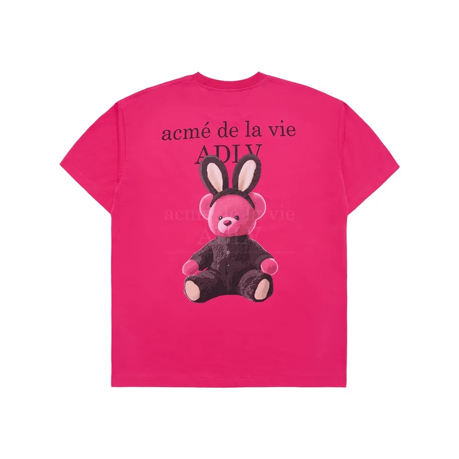 2192 - Áo ADLV Fuzzy Font Rabbit Bear Doll Hồng Acmé de la vie ADLV-24SS-SSLRBR-PNK [HÀNG CHÍNH HÃNG]