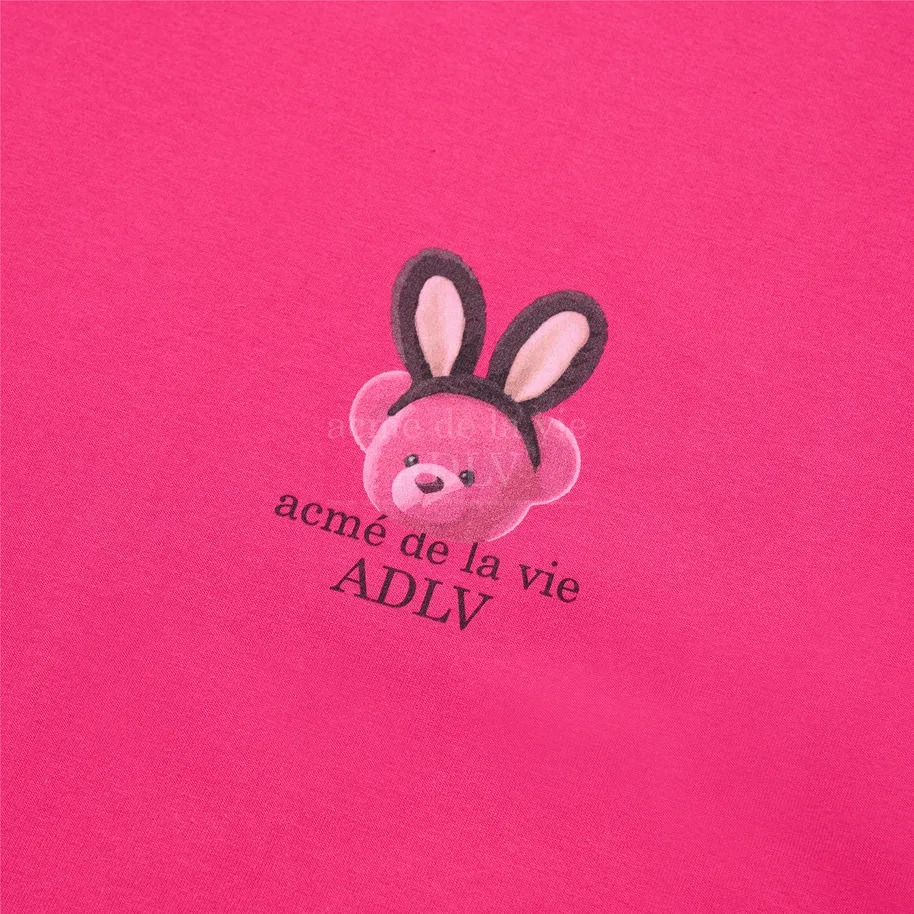2192 - Áo ADLV Fuzzy Font Rabbit Bear Doll Hồng Acmé de la vie ADLV-24SS-SSLRBR-PNK [HÀNG CHÍNH HÃNG]