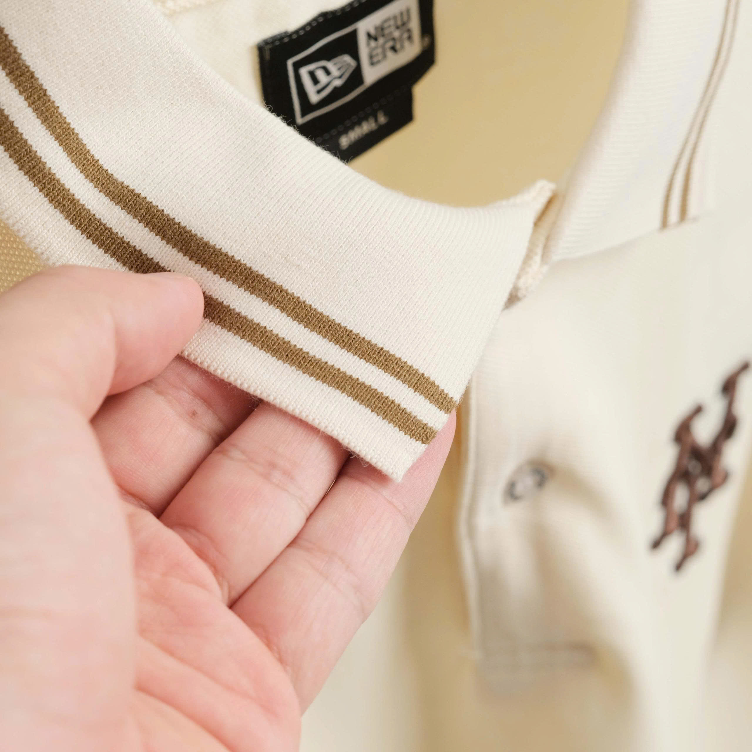 2119 - Áo Polo New Era NY 59FIFTY MLB Doughnut Beige Viền Nâu [HÀNG CHÍNH HÃNG]