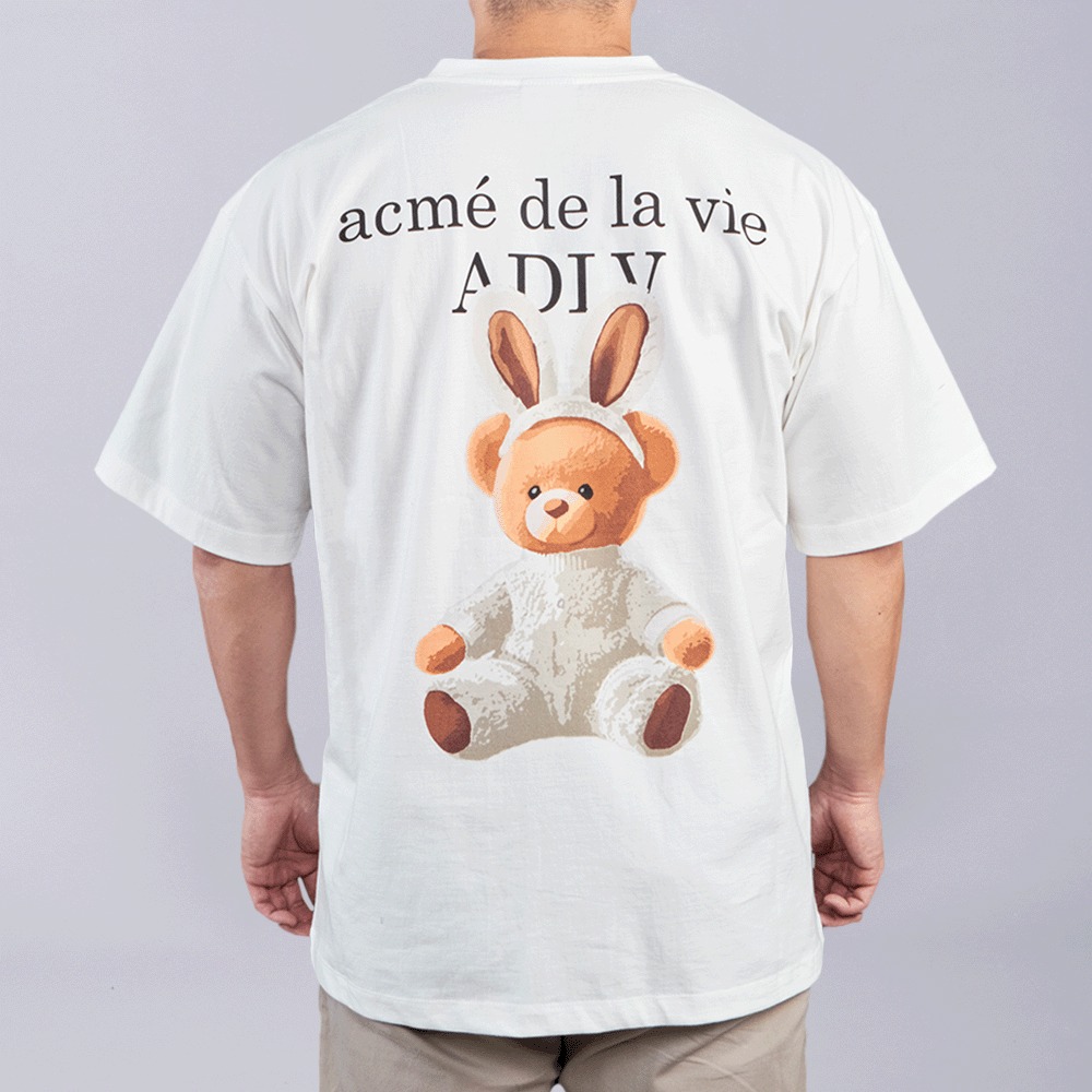 2195 - Áo ADLV Fuzzy Font Rabbit Bear Doll Cream Acmé de la vie ADLV-24SS-SSLRBR-CRM [HÀNG CHÍNH HÃNG]