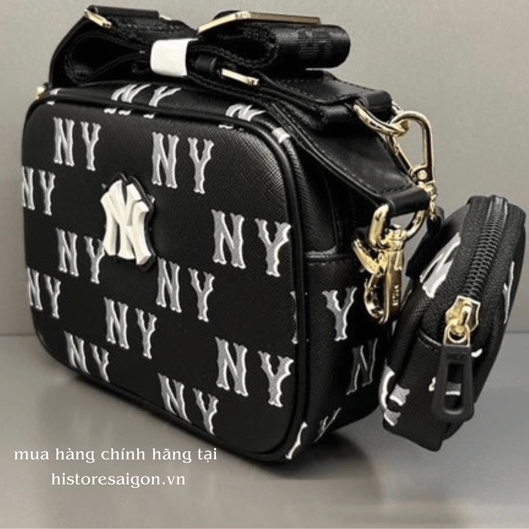 1014 -  Túi MLB NY Monogram Dia New York Black - Túi Đeo Chéo - Đen - Code 7ACRM084N 50BKS [HÀNG CHÍNH HÃNG]