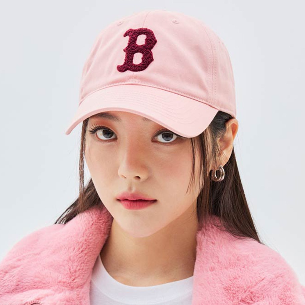 435 -  Nón MLB Unstructured Ball cap - Hồng - B Đỏ Xù [HÀNG CHÍNH HÃNG]