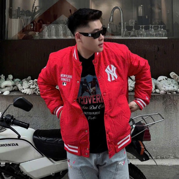 2185 - Áo Bomber New Era NY New York Yankee Đỏ [HÀNG CHÍNH HÃNG]