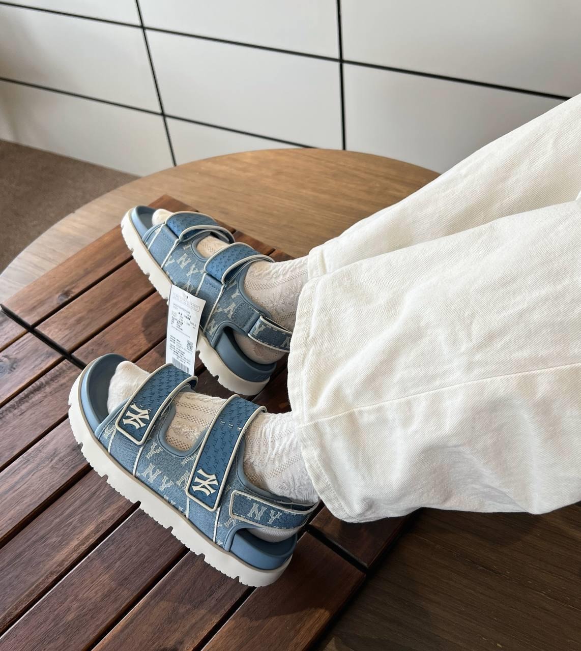 1051 -  Sandal MLB Liner Denim Monogram New York Yankees Blue - Code 3ASDTPD43 50BLS [HÀNG CHÍNH HÃNG]