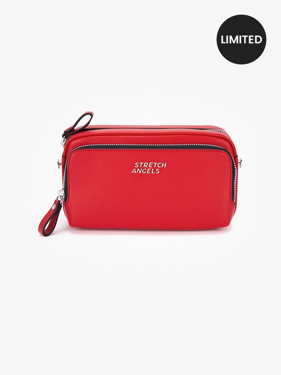 603 -  Túi Đeo Chéo Stretch Angels Panini Metal Logo Solid Bag Màu Đỏ SUMR01911-RD [HÀNG CHÍNH HÃNG]