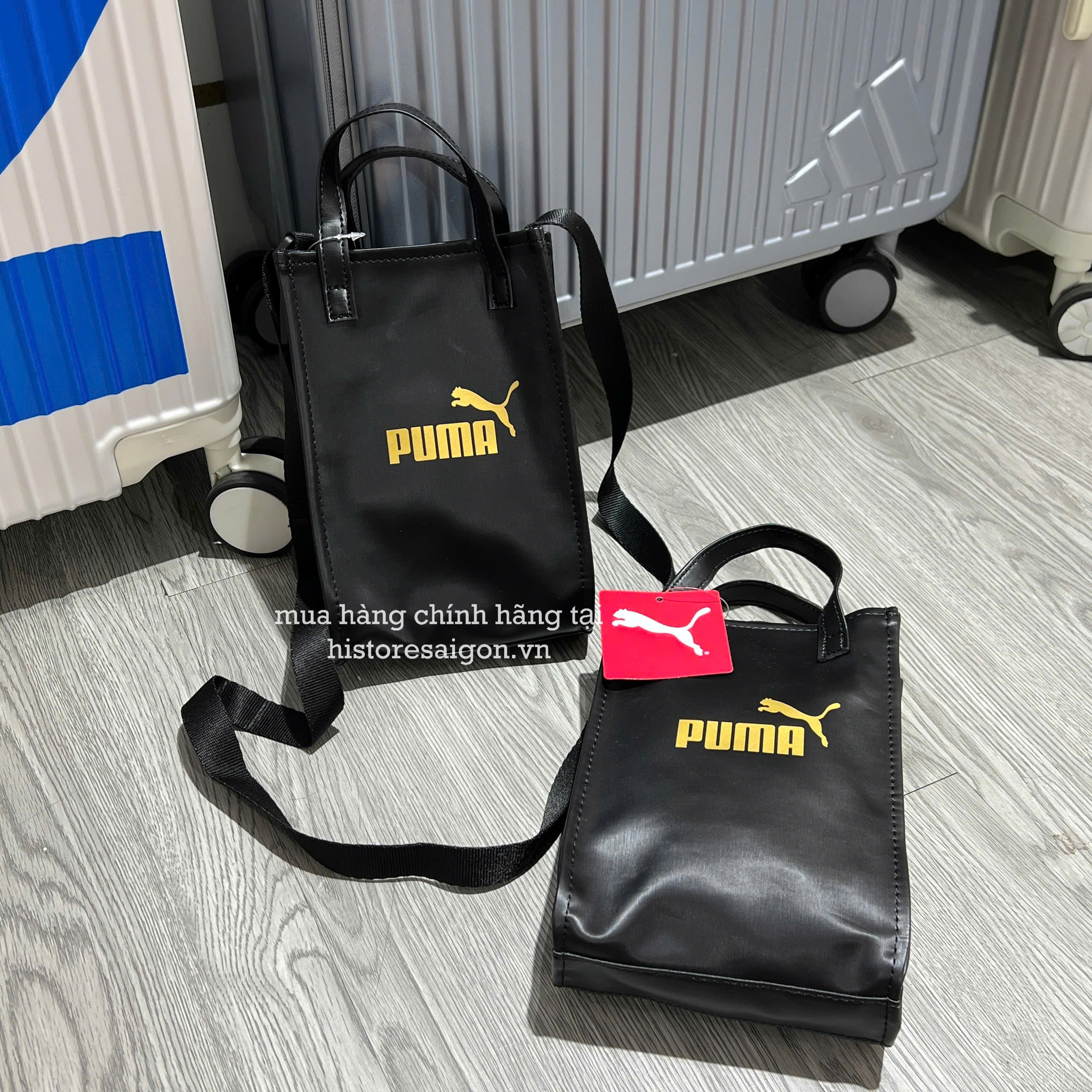 2563 - Túi Puma Mini Tote Đen chữ Vàng [HÀNG CHÍNH HÃNG]