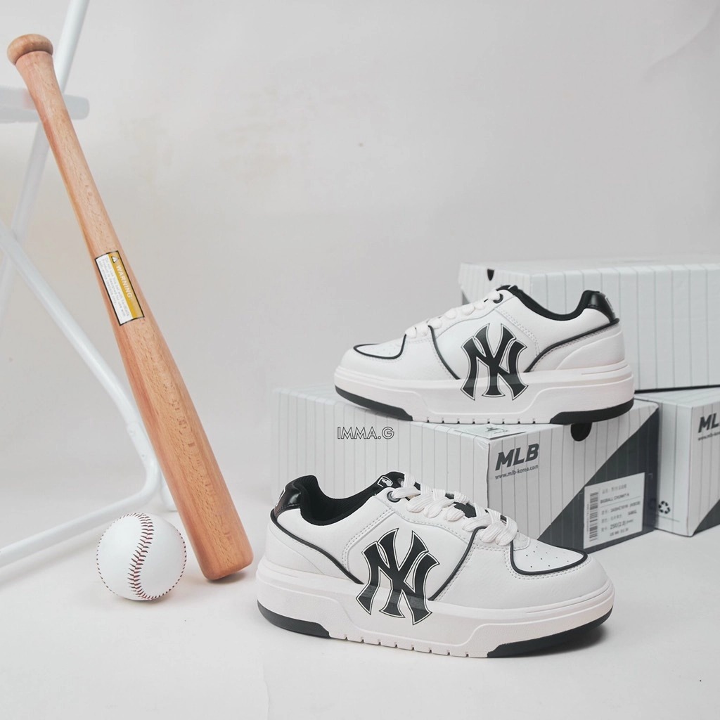 092 -  Giày MLB NY Chunky Liner - Trắng Viền Đen - Code 3ASXCA12N-50WHS [HÀNG CHÍNH HÃNG]