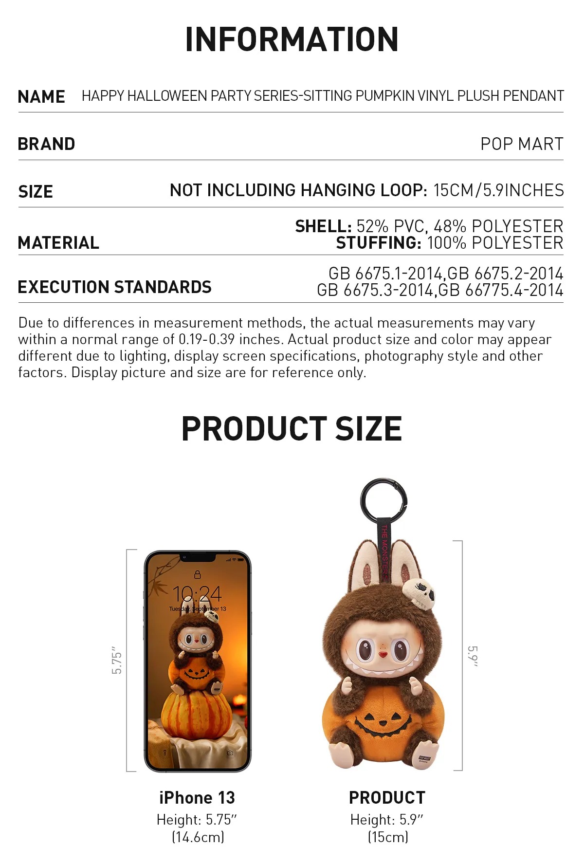 1200 - Labubu Halloween POPMART Labubu Bí Ngô The Monster Happy Halloween Party Series Sitting Pumpkin Vinyl Plus Pendent Size 15cm [HÀNG CHÍNH HÃNG]