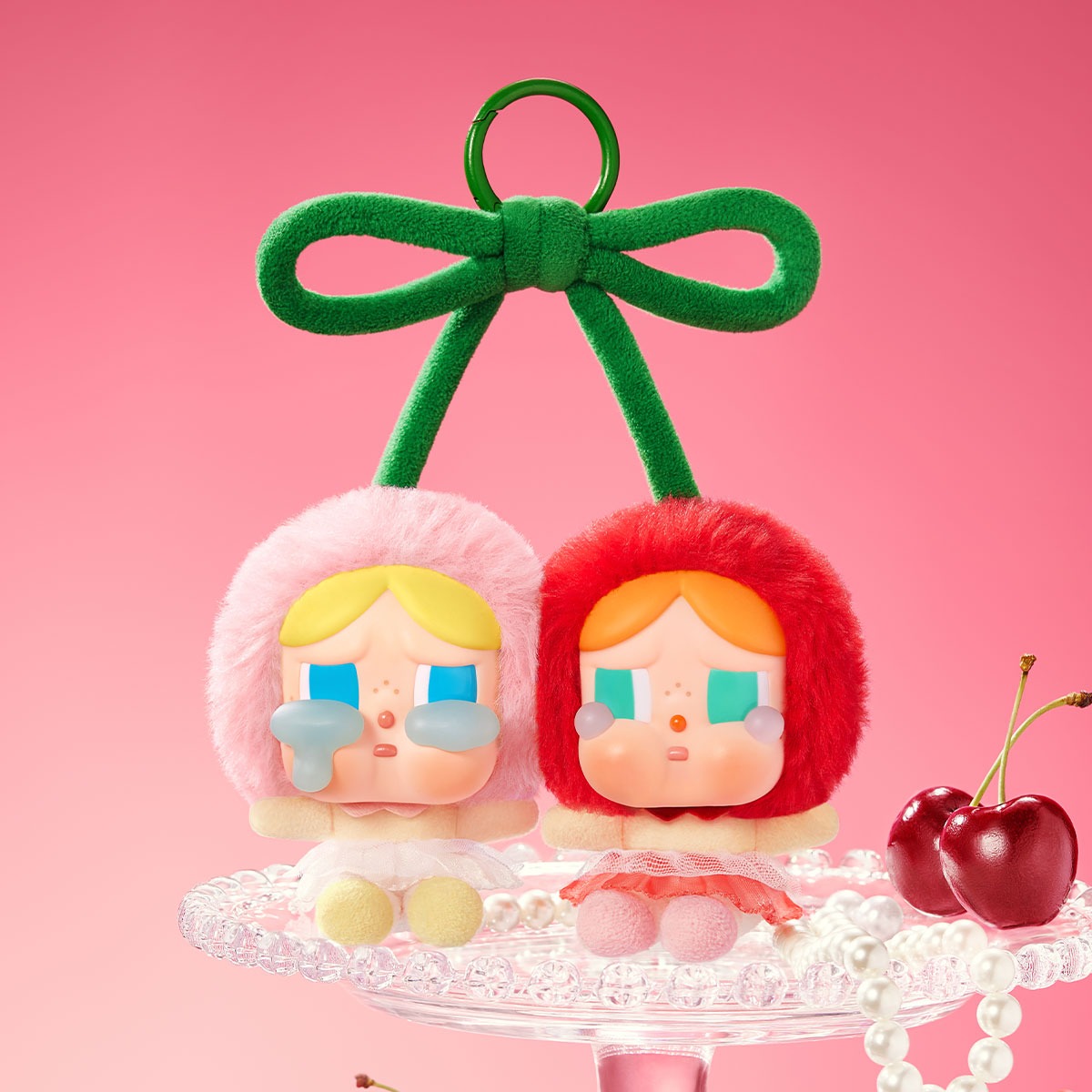 1314 - Crybaby Cherry - POPMART CRYBABY Crying For Love Series Love You Cherry Much Vinyl Plush Hanging Card [CHÍNH HÃNG]