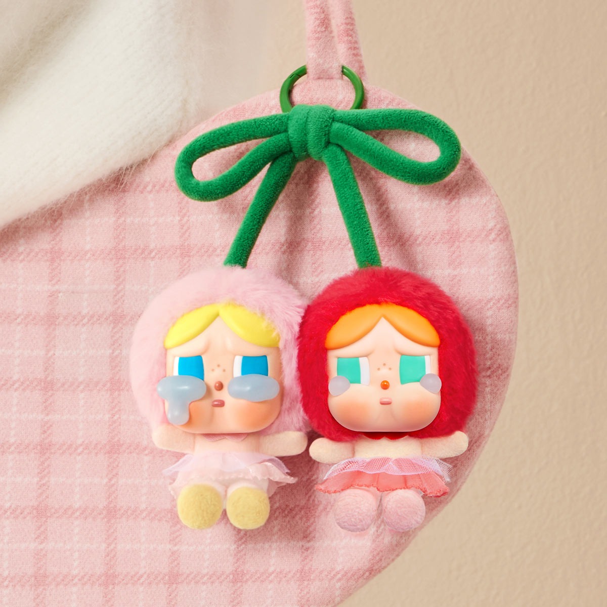 1314 - Crybaby Cherry - POPMART CRYBABY Crying For Love Series Love You Cherry Much Vinyl Plush Hanging Card [CHÍNH HÃNG]