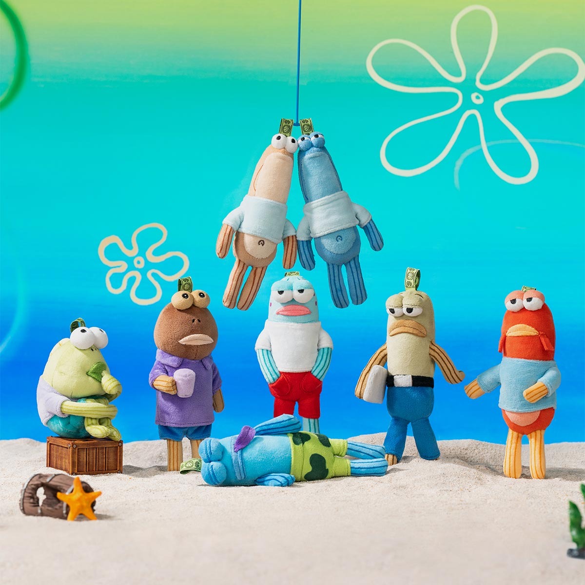 1551 - Bikini Bottom Buddies - Set Cá Bikini - POPMART Bikini Bottom Buddies Whimsical Plush Series - Set 6 Bé [HÀNG CHÍNH HÃNG]