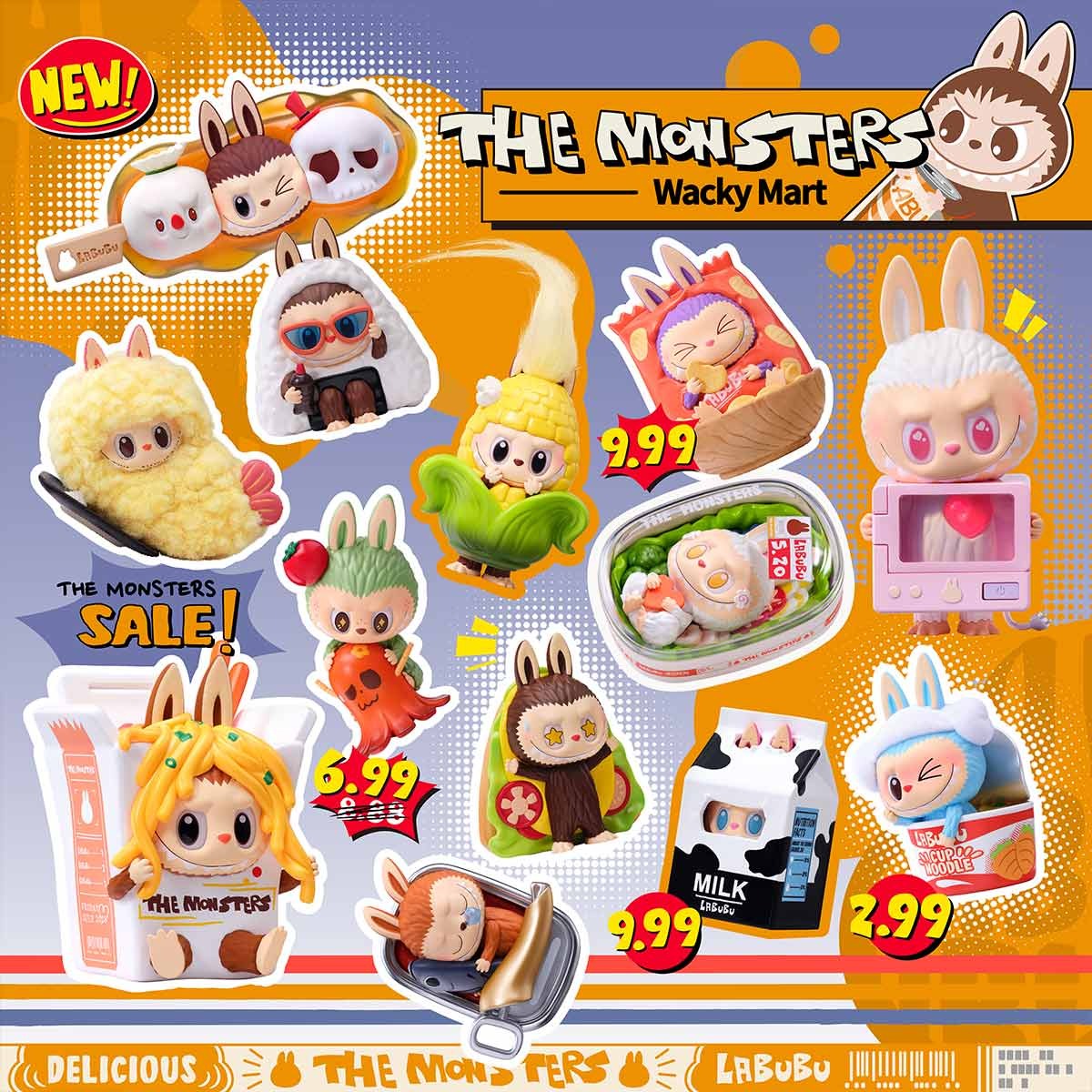 1670 - Labubu Wacky Mart Series Figure POPMART The Monster - Full Set 12 Box [HÀNG CHÍNH HÃNG]