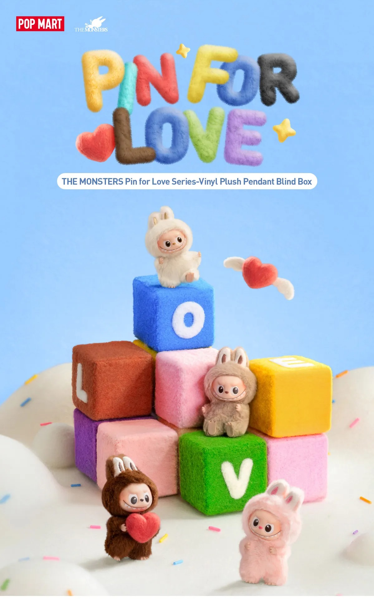 【正規品・未開封】Labubu Pin For Love N-Z 3箱 PIN FOR LOVE SERIES - LETTER PENDANT BLIND BOX (N-Z