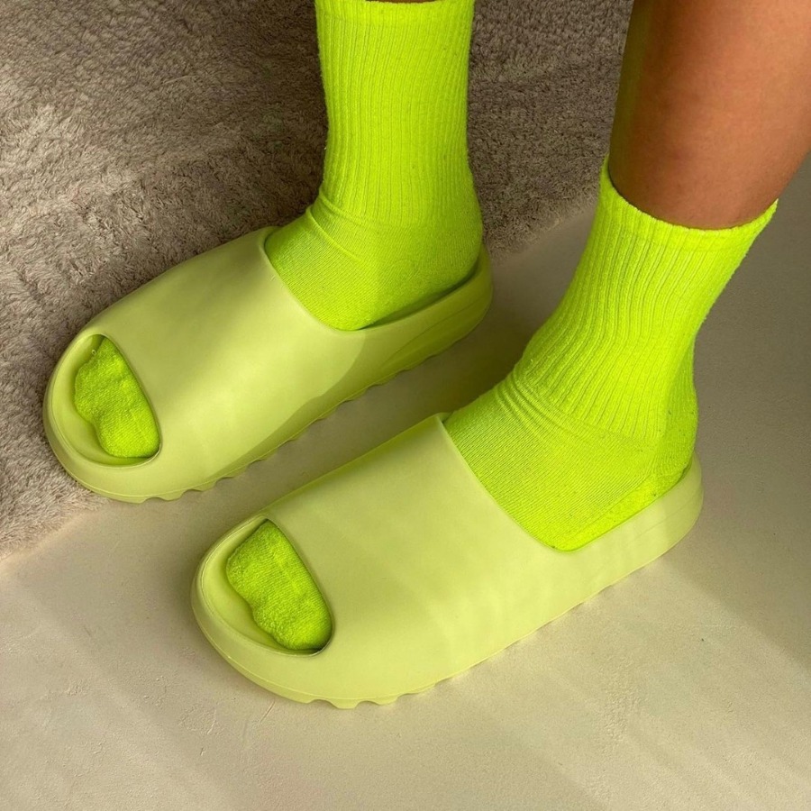 355- Dép Adidas Yeezy Slide "Glow Green" GX6138/HQ6447 [HÀNG CHÍNH HÃNG]