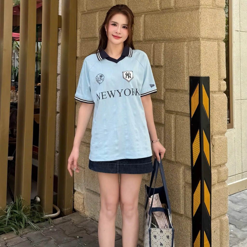 2683 - Áo Polo New Era NY New York Jersey 7 Xanh Dương [HÀNG CHÍNH HÃNG]