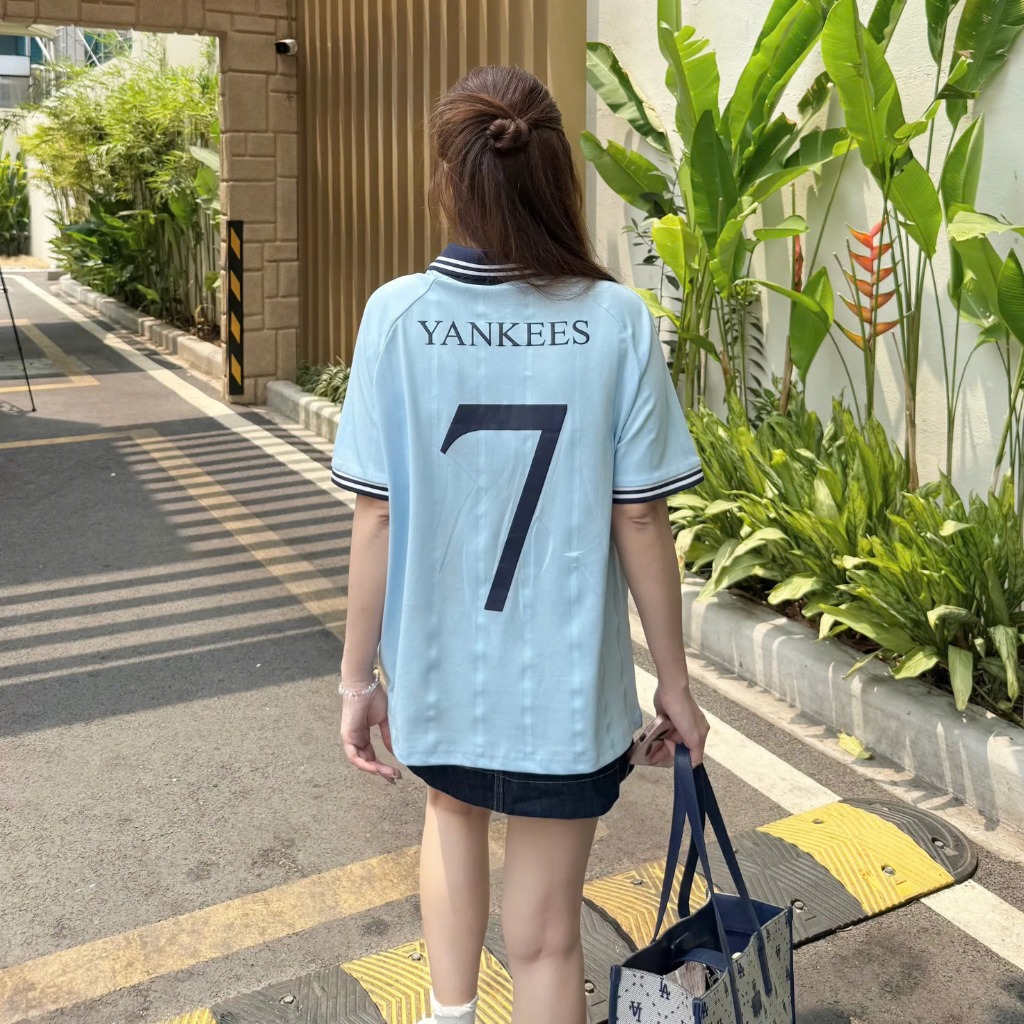 2683 - Áo Polo New Era NY New York Jersey 7 Xanh Dương [HÀNG CHÍNH HÃNG]