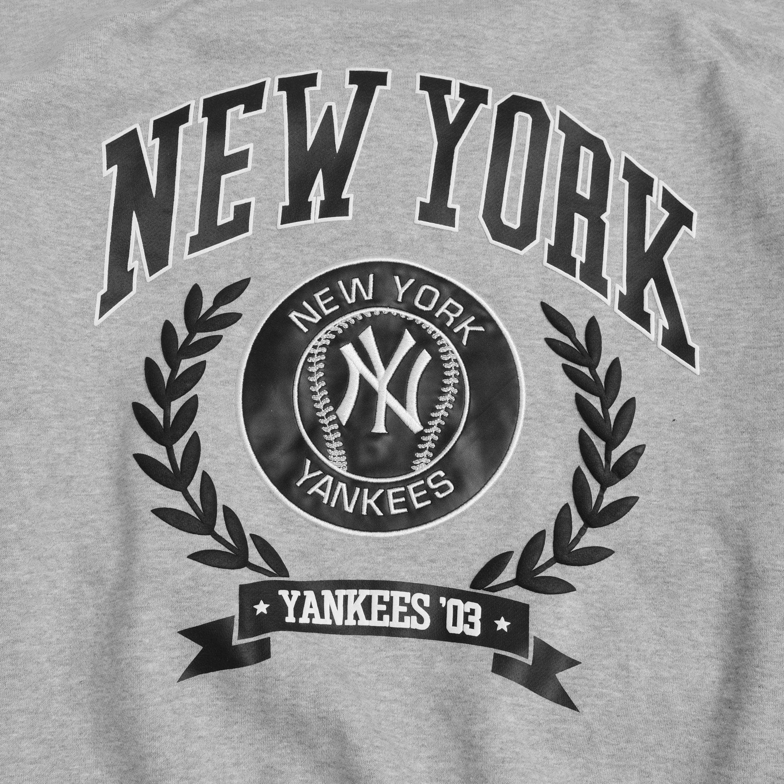 2017 - Áo Hoodie New Era NY New York Yankess Laurel Xám Trắng [HÀNG CHÍNH HÃNG]