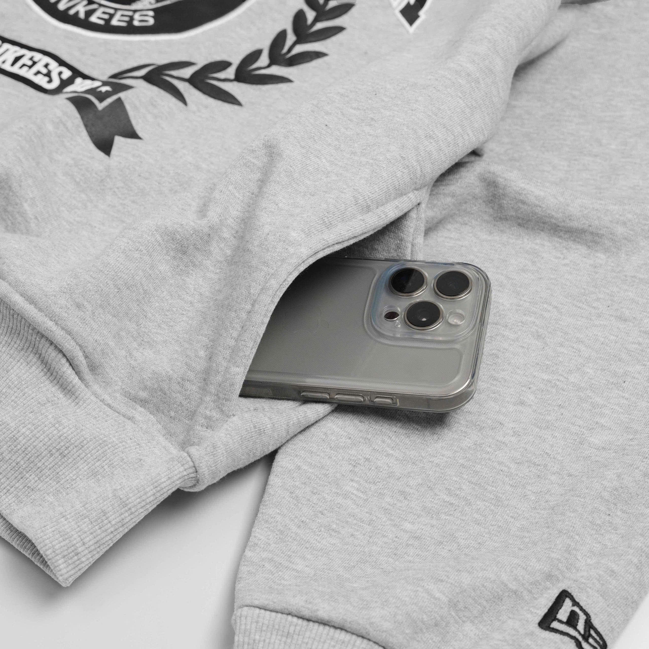 2017 - Áo Hoodie New Era NY New York Yankess Laurel Xám Trắng [HÀNG CHÍNH HÃNG]