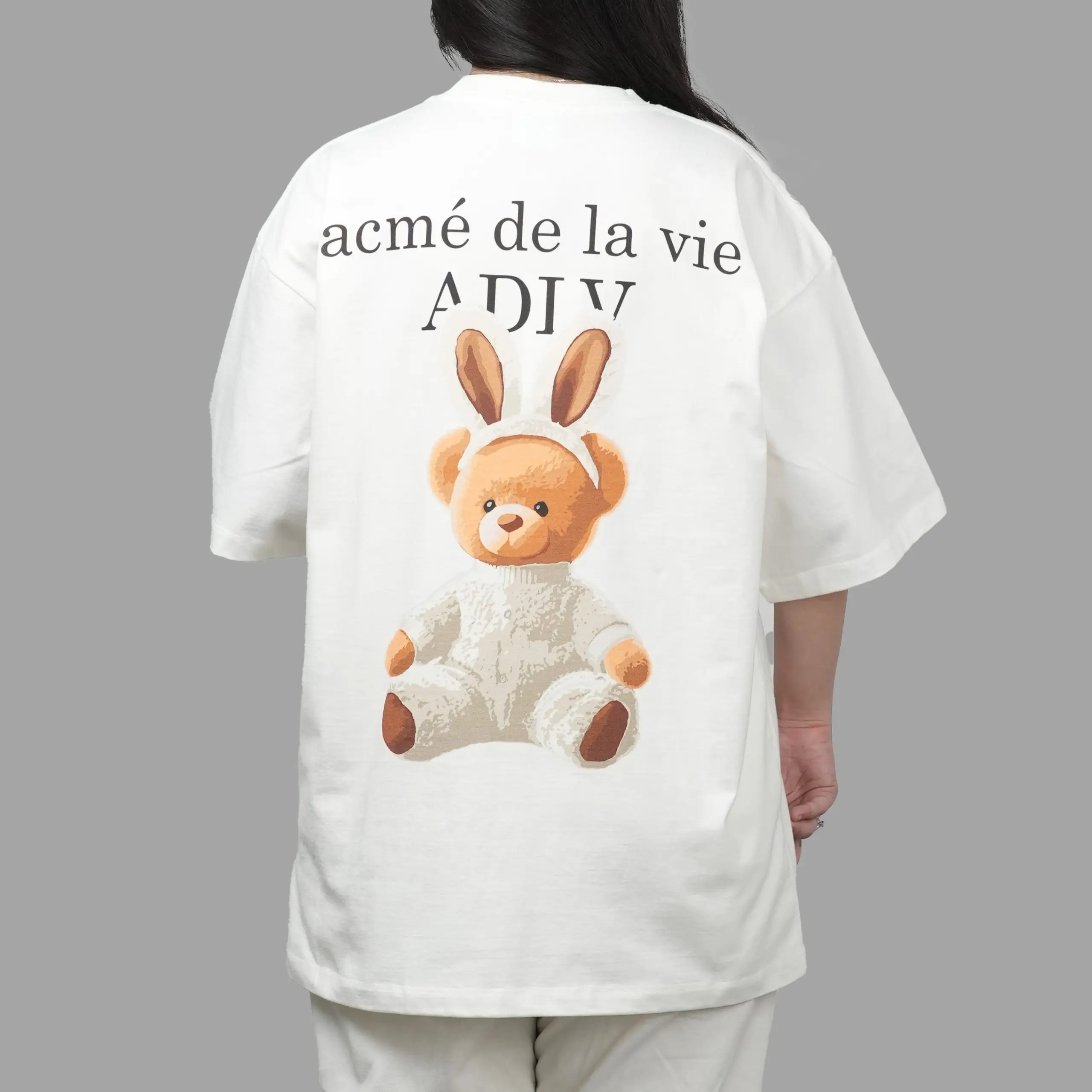 2195 - Áo ADLV Fuzzy Font Rabbit Bear Doll Cream Acmé de la vie ADLV-24SS-SSLRBR-CRM [HÀNG CHÍNH HÃNG]