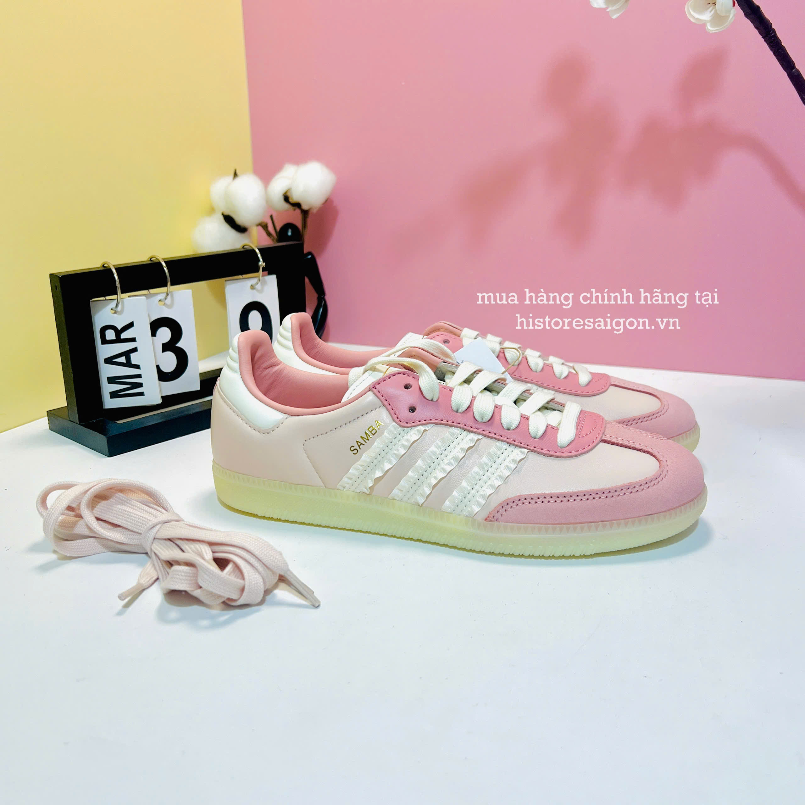 1768 - Giày Adidas Samba Ruffle Stripes Pack Wonder Mauve JR8830 [HÀNG CHÍNH HÃNG]
