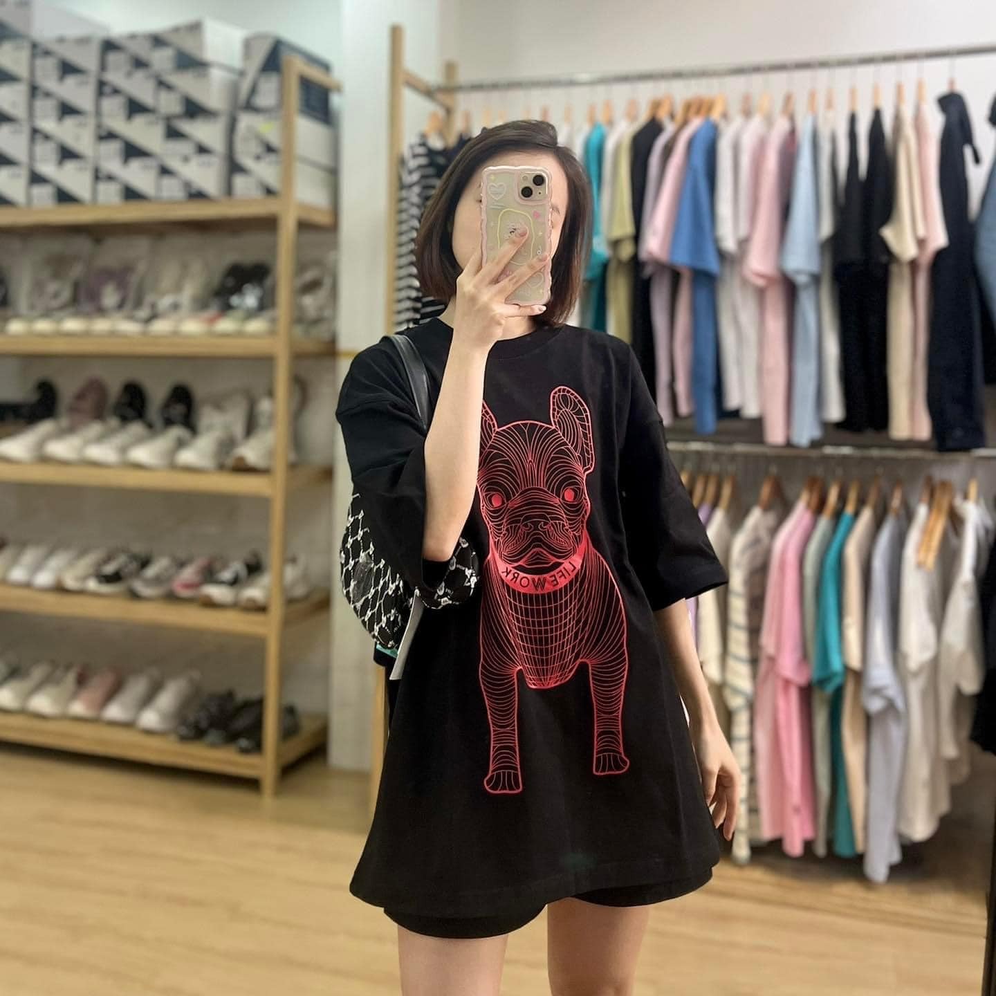 1743 -  Áo Life Work Life Big Logo Basic Black Red LWBLBR [HÀNG CHÍNH HÃNG]